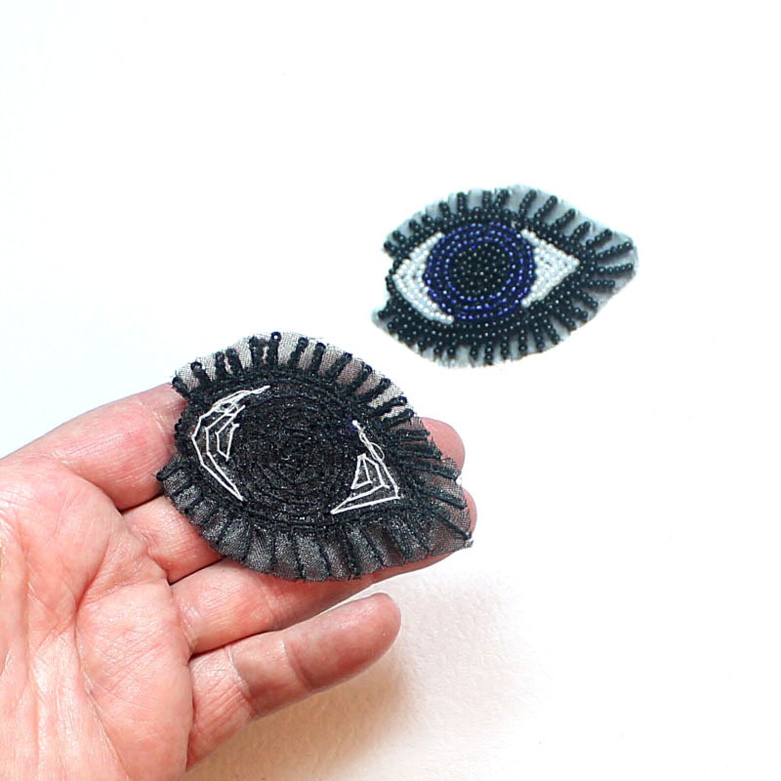 Beaded Applique Eyes Crafting Supplies Etsy
