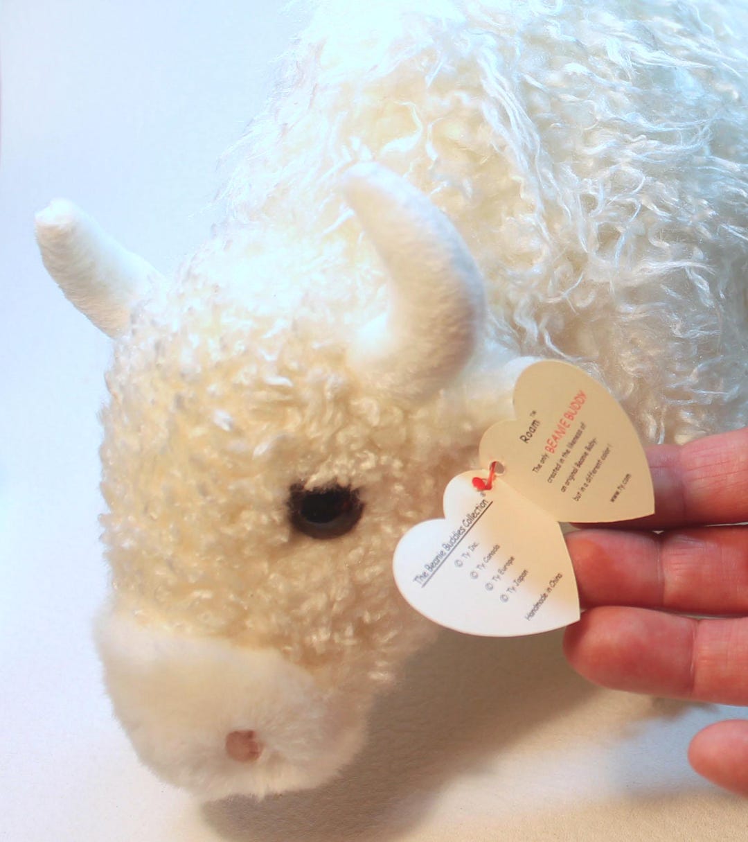 TY Beanie Buddy Roam White Buffalo Plush Toy Etsy