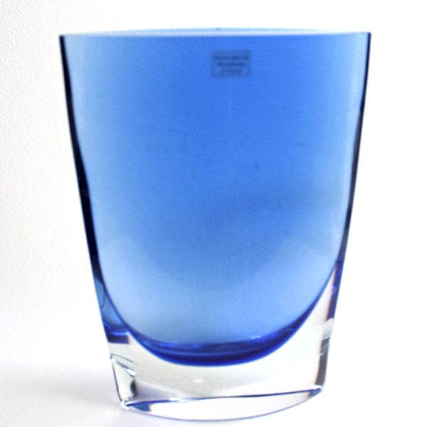 Cobalt Blue Glass Vase, Handcrafted and Mouthblown Glass in Poland