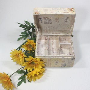 Small Decoupage Jewelry Box, Vintage Trinket Box