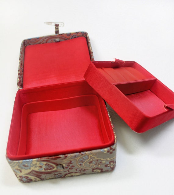 vintage fabric jewelry box Gem