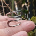 Handmade Sterling Silver Triple Spiral Ring - Adjustable Wrap Band