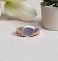 Handmade Oval Sterling Silver Signet Ring \u2022 Unisex Engravable Pinky Ring
