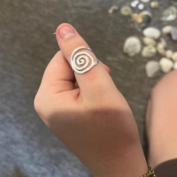 Handmade Sterling Silver Spiral Ring – Minimalist Swirl Jewelry