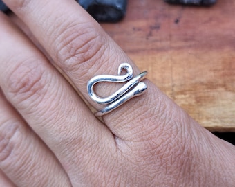Sterling Silver Infinity Ring: Handmade Adjustable Open Band