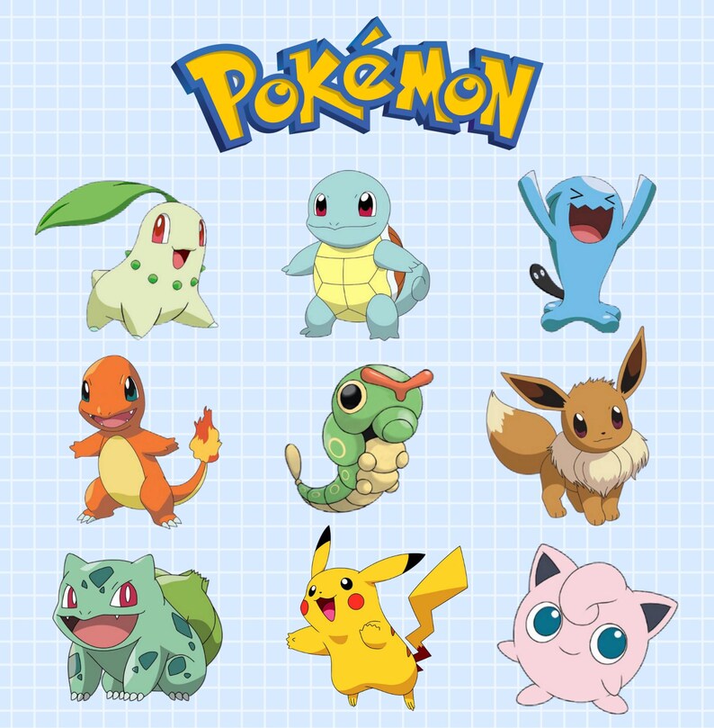 Pokemon Written Pokemon PNG Clipart Bundle, Pikachu, Cartoon, Game Digital Download ...