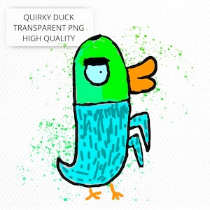 Quirky Duck PNG: Funny Animal Clipart (Digital Download)