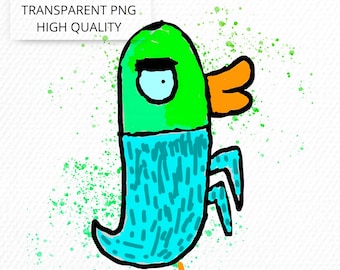 風変わりなアヒルのPNG：面白い動物のクリップアート（デジタルダウンロード）