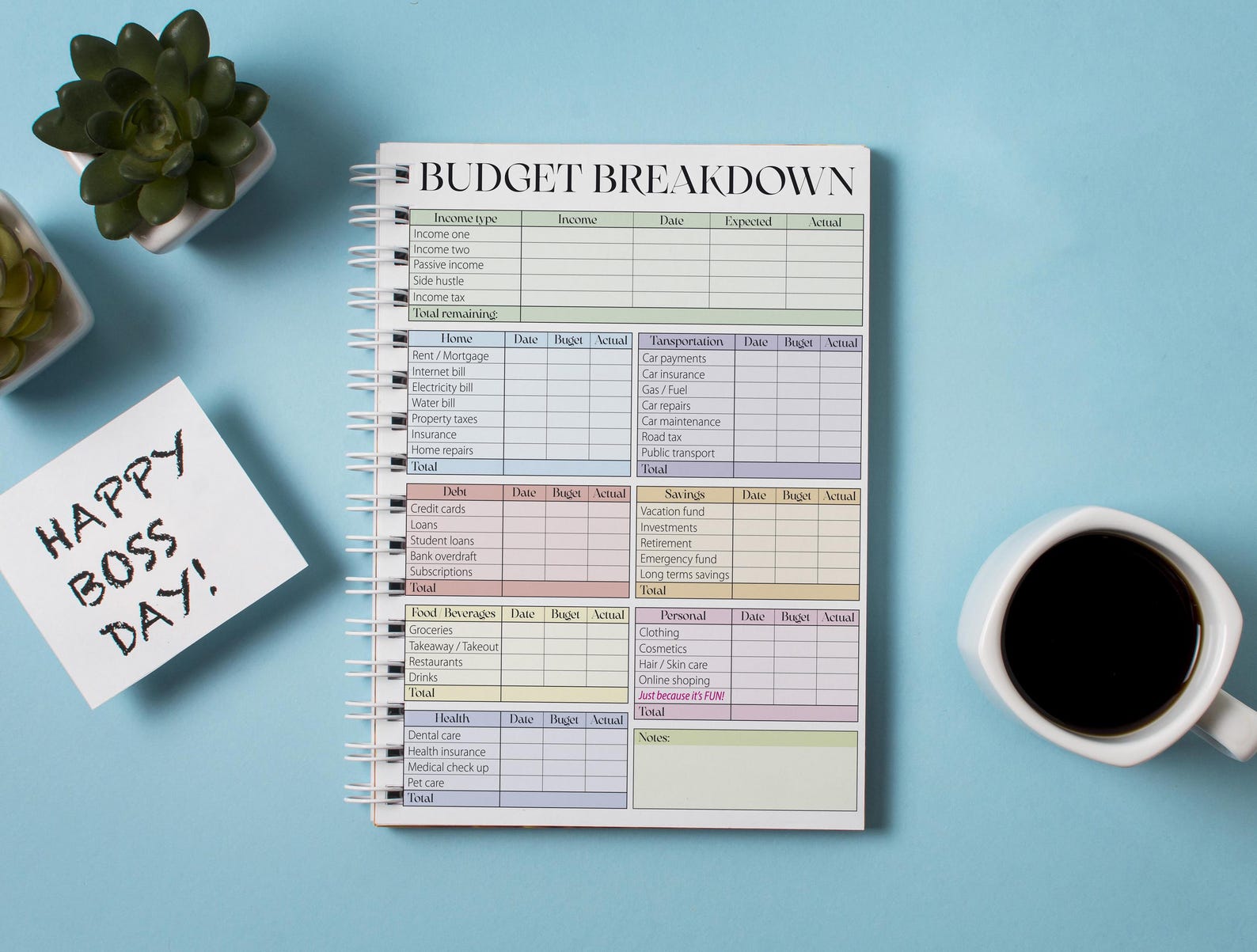 Budget Planner Printable | Monthly Budget Breakdown Spreadsheet - Etsy