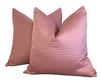Set Of Two (2) Mauve Pink Pillow Covers - 18x18