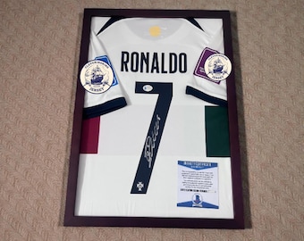 CR7 Signed White Jersey with Beckett COA - With/without Frame