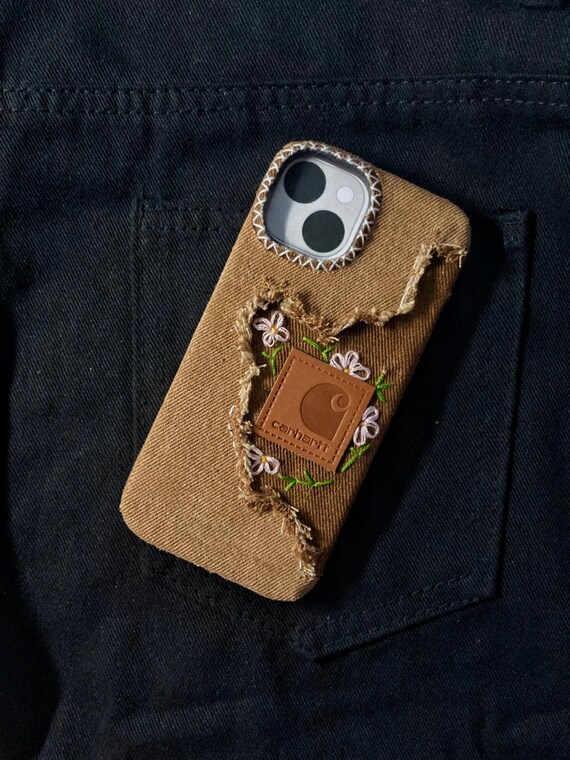 Handmade Carhartt Style Phone Case  Rugged Canvas Denim Patchwork  Embroidery Workwear Aesthetic Case for iPhone Samsung Gift - Etsy Australia