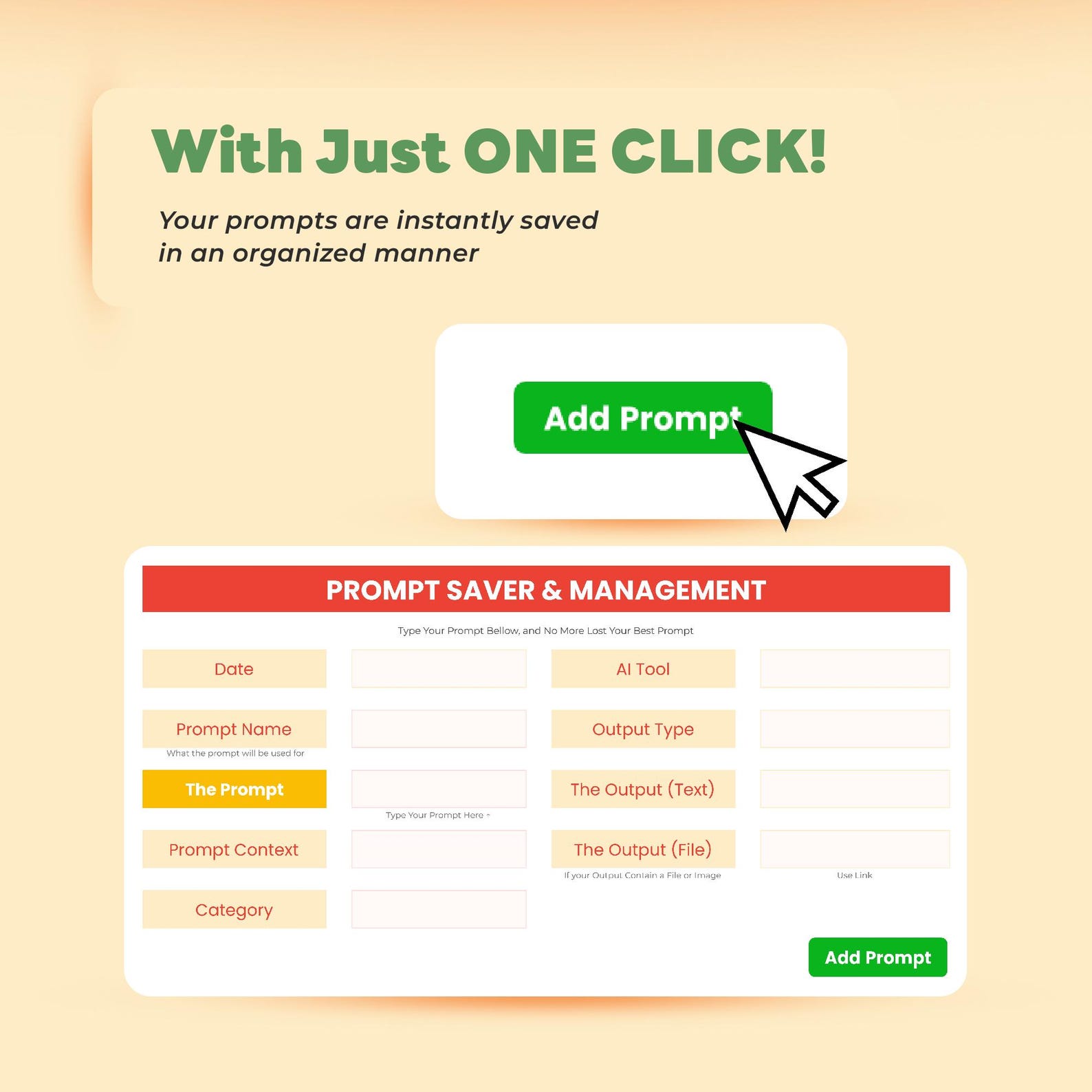 AI Prompt Organizer Google Sheet | Ultimate Dashboard to Save & Find ...