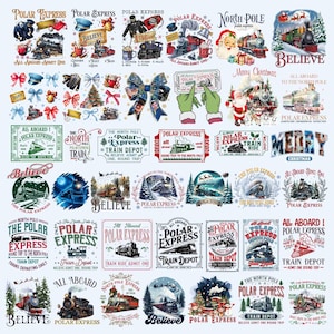 Polar Express Png Bundle: Believe North Pole Train Png, Christmas Train Png (Digital Download)