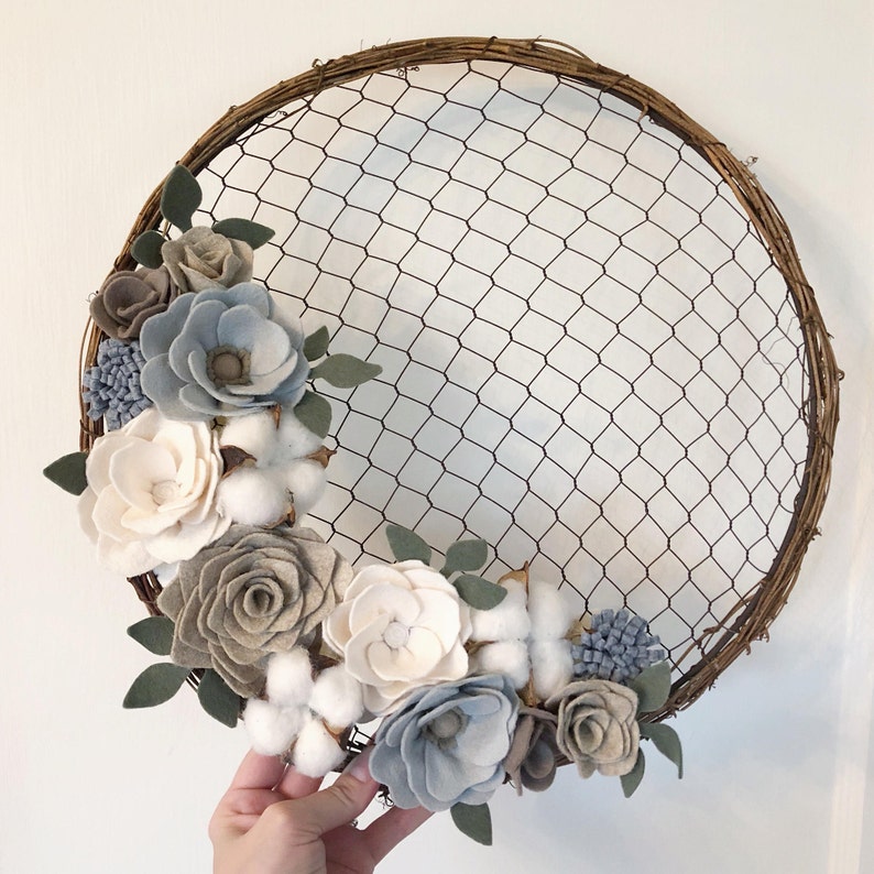 Made to order 14 Farmhouse Chicken Wire Wreath with Etsy