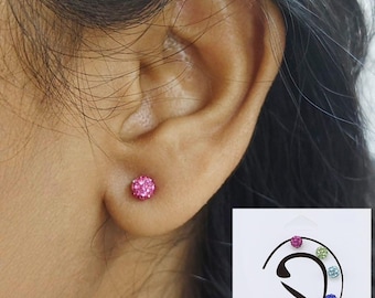 Glitter Ball Earrings -  Crystal Pave Disco Ball earrings - Sparkle studs - 925 Sterling Silver -Shamballa Crystal Glitter Bling Ball Studs