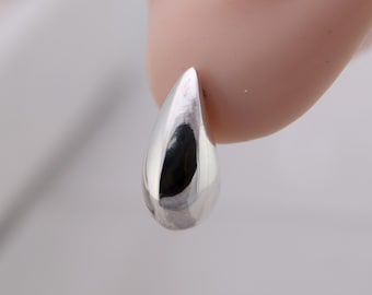 Chunky Sterling Silver Teardrop Stud Earrings | Statement Earrings