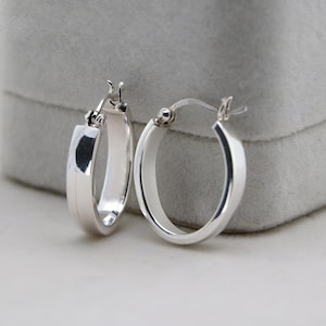Ovala örhängen i sterlingsilver • Chunky minimalistiska örhängen