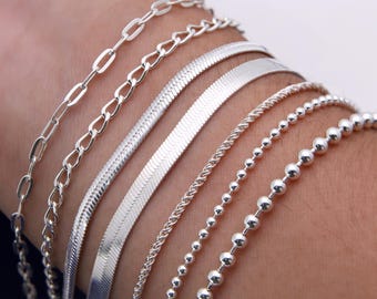 925 Silver Chain Bracelets – Dainty, Beaded & Bold Designs for Her  Everyday Layering Jewelry