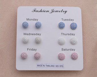 Pendientes de plata de ley con cristales en tonos pastel – Pendientes Shoujo Coquette
