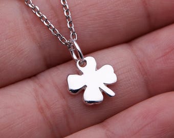 Sterling Silver Four Leaf Clover Pendant – Lucky Charm Necklace