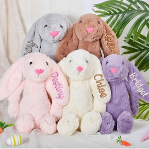 Custom Embroidered Plush Bunny,Personalised Bunny Rabbit Toy,Plush Bunny Toy,Stuffed Animal,New Baby Gift,Gift For Kid Bunny,Baby ShowerGift