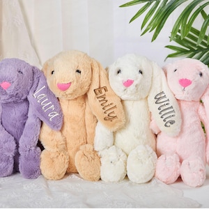Embroidered Bunny Rabbit Personalized,New Baby Gift Bunny,Baby Shower Gift,Stuffed Animal,Plush Bunny Toy,Monogrammed Bunny,Flower girl gift