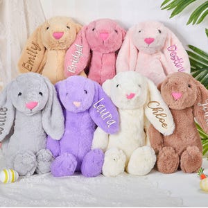 Personalized Embroidered Bunny Rabbit,Monogrammed Bunny,Plush Bunny Rabbit Toy,Baby Shower Gift,Newborn Baby Gift,Gift For Kids,Plush bunny
