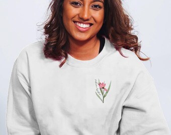Perfectly Imperfect - Floral Affirmation Sweatshirt, Unisex Jumper, Cozy Pullover, Positive Vibes Crewneck, Flower Print Top