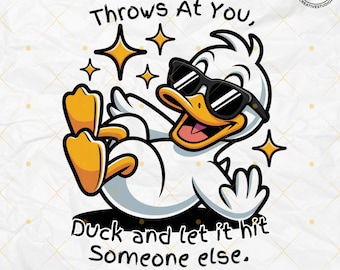 Funny Duck PNG: Sassy Cartoon Duck with Glasses (Digital Download)