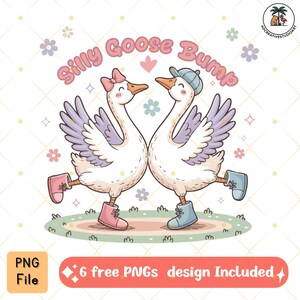 PNG de piel de gallina tonta: Clipart de ganso kawaii (Descarga digital)