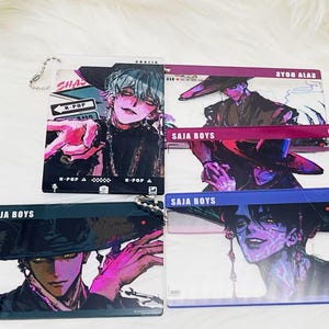 Kpop Demon Hunters-Saja Boys Acrylic keychain, Saja Boys keychain - Jinu, Abby, Baby, Mystery, Romance