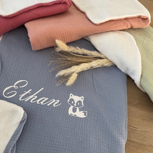 Custom fleece lined cotton gauze blanket