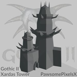 Low Poly Xardas Tower 3D Model for FDM Printing – Authentic Gothic 2 Building – STL File