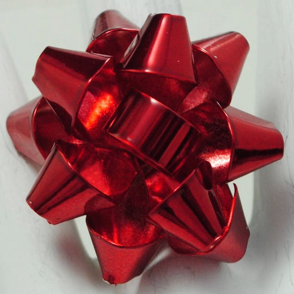 Red Gift Bow Ring Holiday Jewelry Gift For Her Adjustable Ring