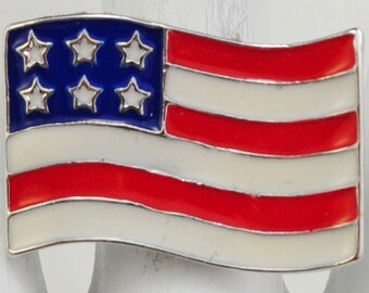 Anello con bandiera americana rosso/bianco/blu, gioiello patriottico per il 4 luglio, anello regolabile.