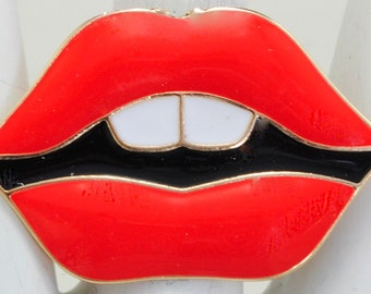 Anneau de bouche original, lèvres rouges, dents blanches, anneau réglable