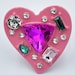 Pink Heart Ring With Rhinestones Valentine's Day Gift Adjustable Ring ...