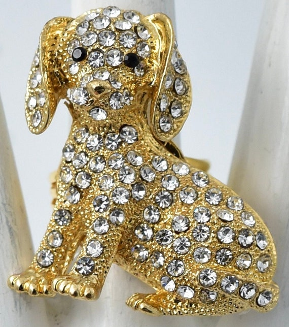 Gold dog ring best sale
