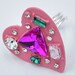 Pink Heart Ring With Rhinestones Valentine's Day Gift Adjustable Ring ...