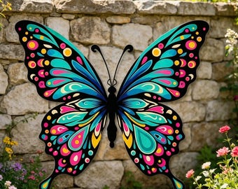 Multi-Color Butterfly Metal Sign,Butterfly Sign,Colorful Butterfly,Butterfly Decor,Butterfly Lover Gift,Garden Decor,Garden Gift,Home Decor