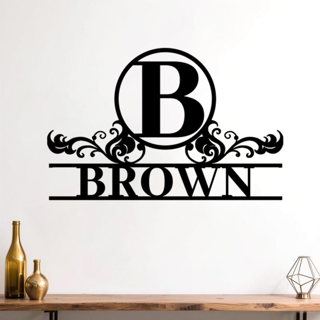 Custom Metal Monogram Sign: Personalized Family Name Wall Art - Etsy