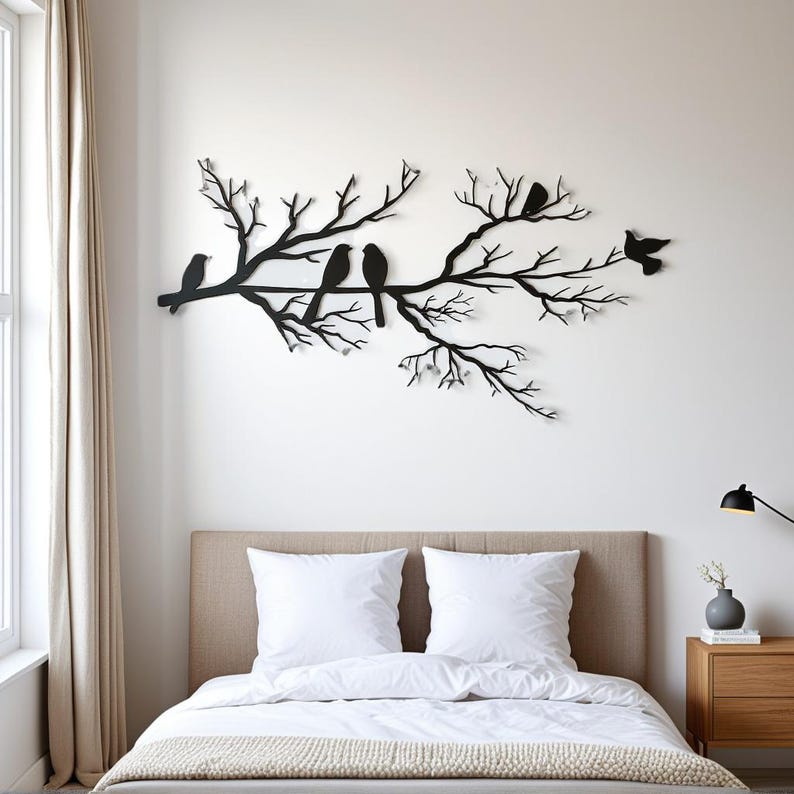 Metal Wall Art - Birds on a Branch Metal Wall Decor,bird Lovers Gift ...
