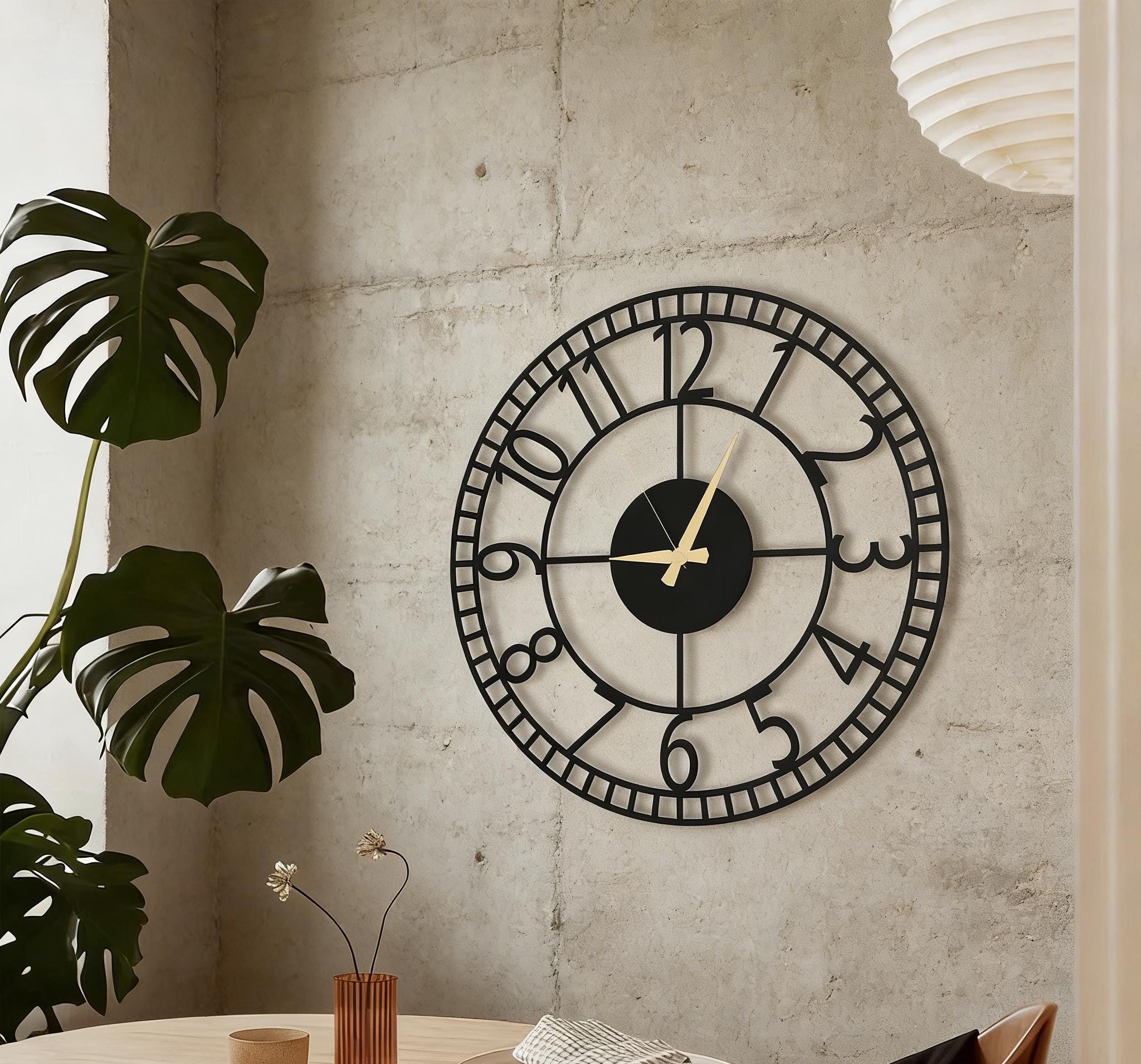 Numbers Large Wall Clock,oversized Wall Clock,unique Wall Clock,silent ...