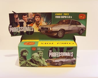 Corgi Toys No.342 - THE PROFESSIONALS - Capri - Custom box and display back ONLY