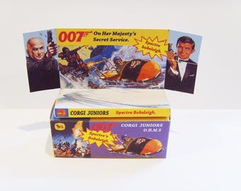 CORGI JUNIORS - James Bond. OHMSS. Spectre's Bobsleigh - Display box & tray Only.