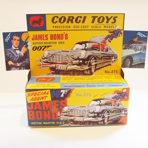 CORGI Toys n°271 - JAMES BOND - Superbe boîte de reproduction personnalisée et présentoir uniquement.