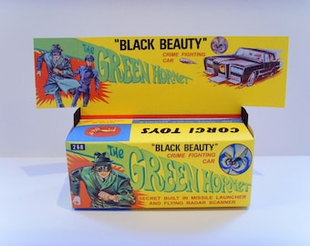 CORGI No.268 - GREEN HORNET - Black Beauty Custom box and display back only.