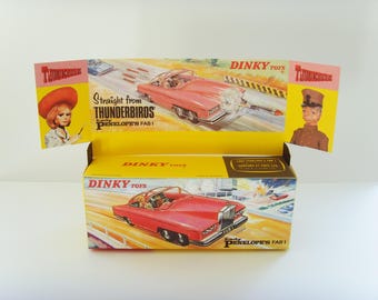 DINKY TOYS No.100 - Lady Penelope's Fab 1. Custom repro box and display back ONLY (No model car included)