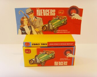 corgis TOYS - 'The Avengers' - Steed's Bentley - Display/ Repro Box & Tray nur.